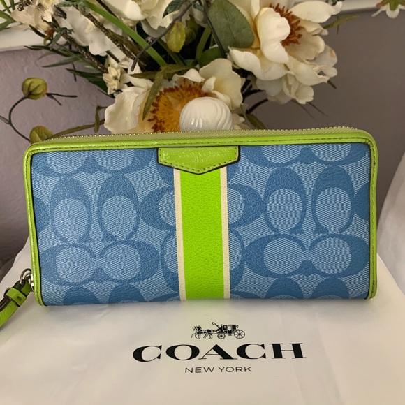 Coach Handbags - Coach Blue and Green Women's Wallet